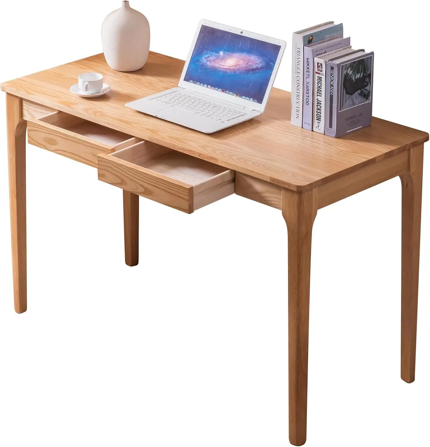 Desk Drawer Small - 서랍이 있는 원목 책상, 작은 공간을