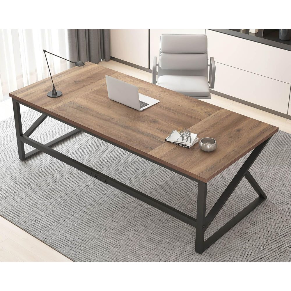 Home Office With Two Desks - 70개의 엑스트라 롱 더블 책상(홈 오피스용),