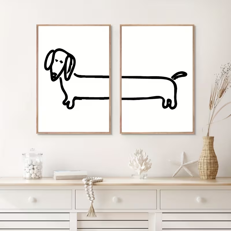 Home Office Photos - 2PCS 현대 닥스훈트 재미 있은 개