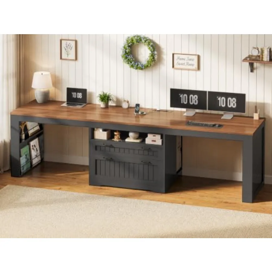 가정용 서재에 적합한 농가 스타일의 2인용 책상, 견고 - Home Office With Two Desks 리뷰 및 가격