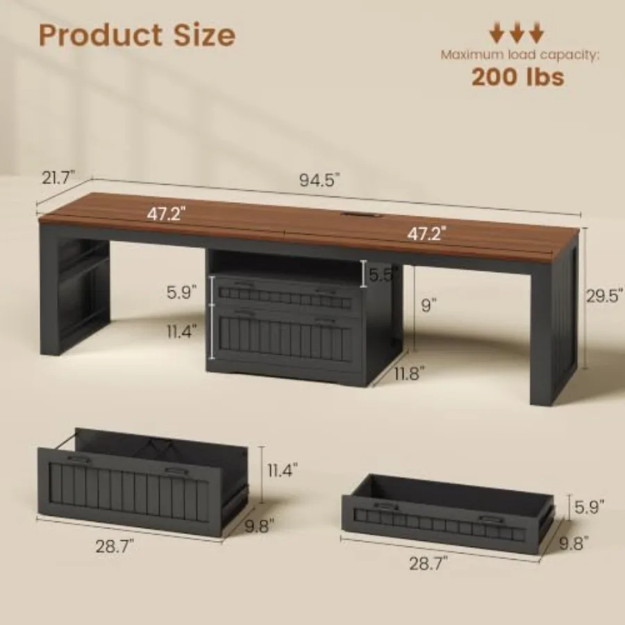 가정용 서재에 적합한 농가 스타일의 2인용 책상, 견고 - Home Office With Two Desks 리뷰 및 가격