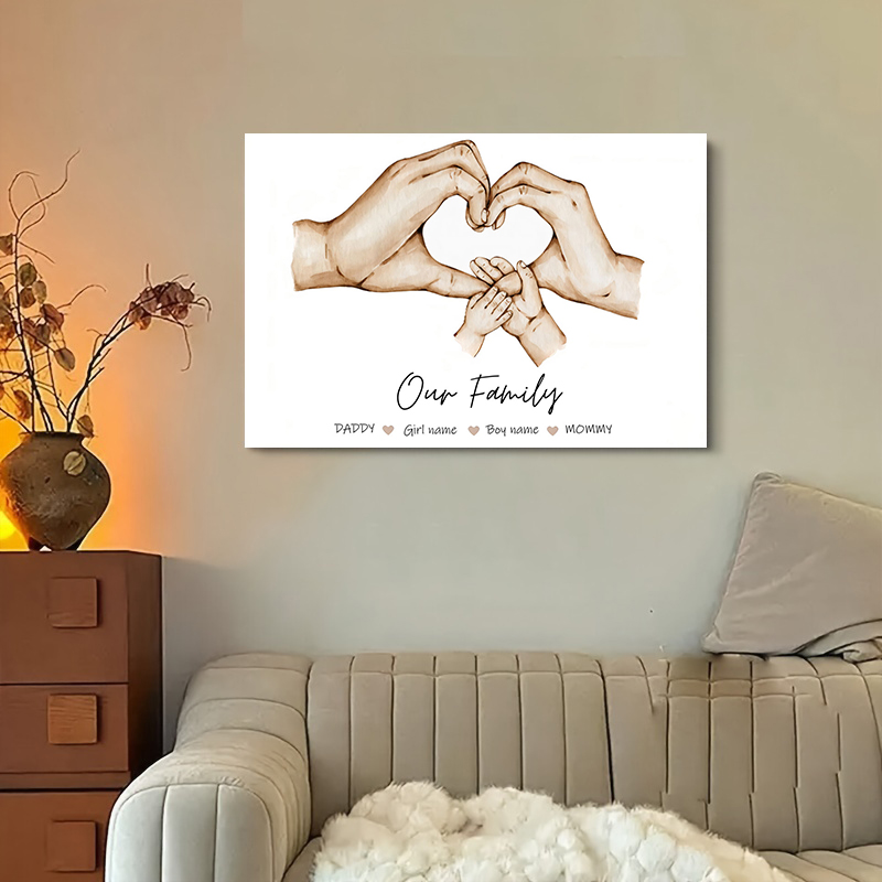 맞춤형 가족 이름 캔버스 그림 미니멀리스트 아트 프린트 - Home Office Photos 리뷰 및 가격