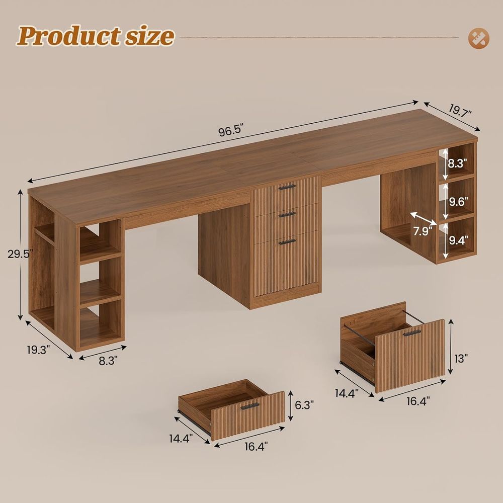 96.5 컴퓨터 책상, 책상이 있는 책상, 2인용 홈  - Home Office With Two Desks 리뷰 및 가격