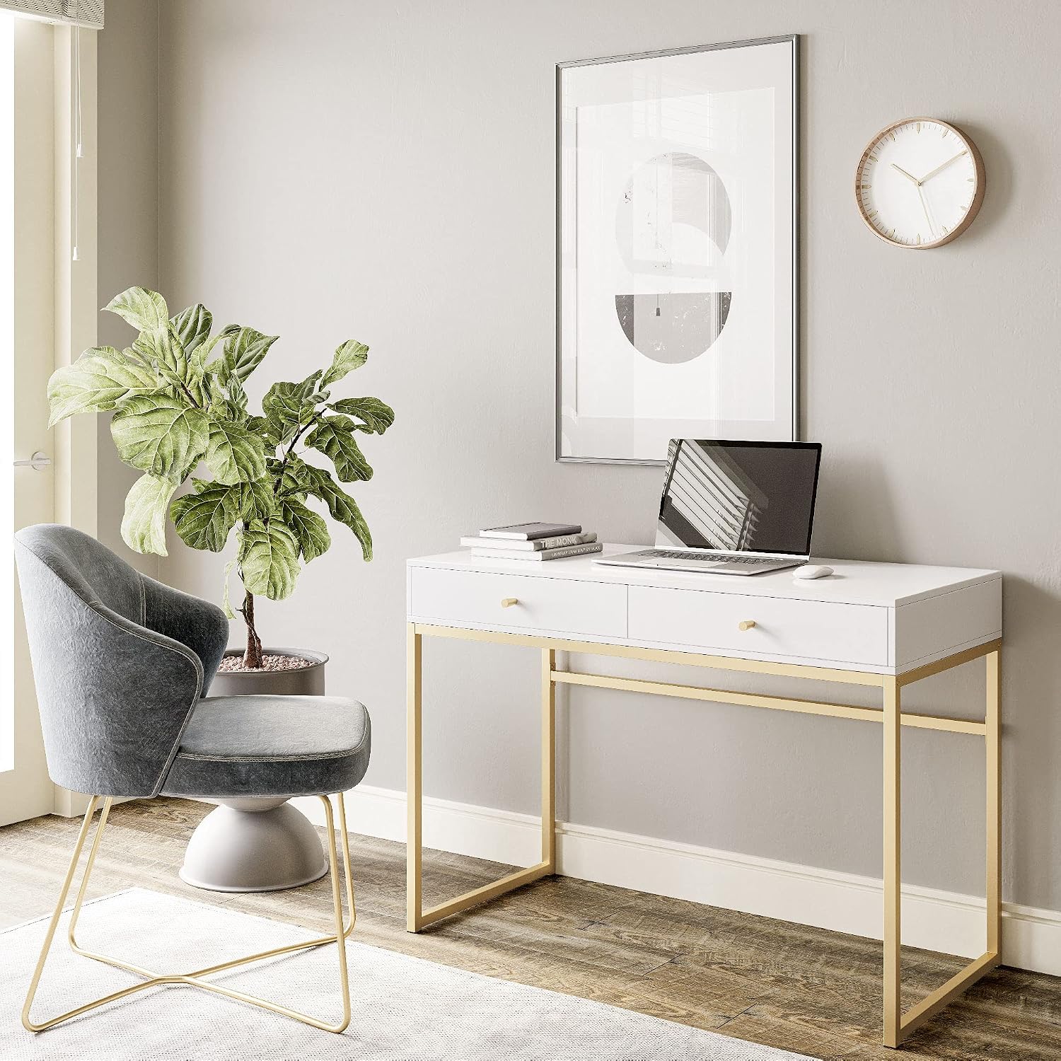 현대적인 42인치 화장대 또는 가정 사무실용 컴퓨터 노 - Home Office With Two Desks 리뷰 및 가격