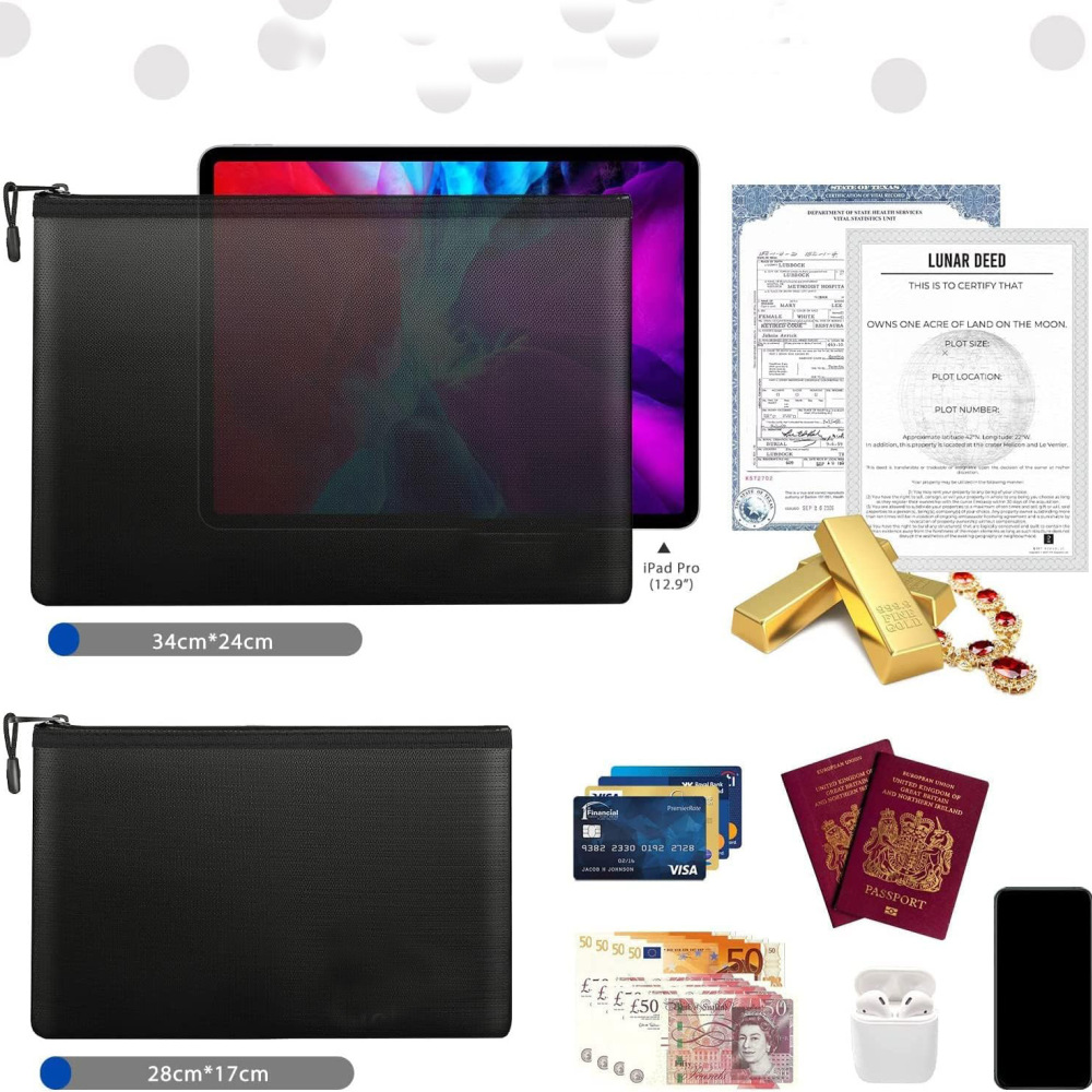 방화 문서 가방 방수 현금 홀더 휴대용 머니 파우치 여 - Home Office For Passport 리뷰 및 가격
