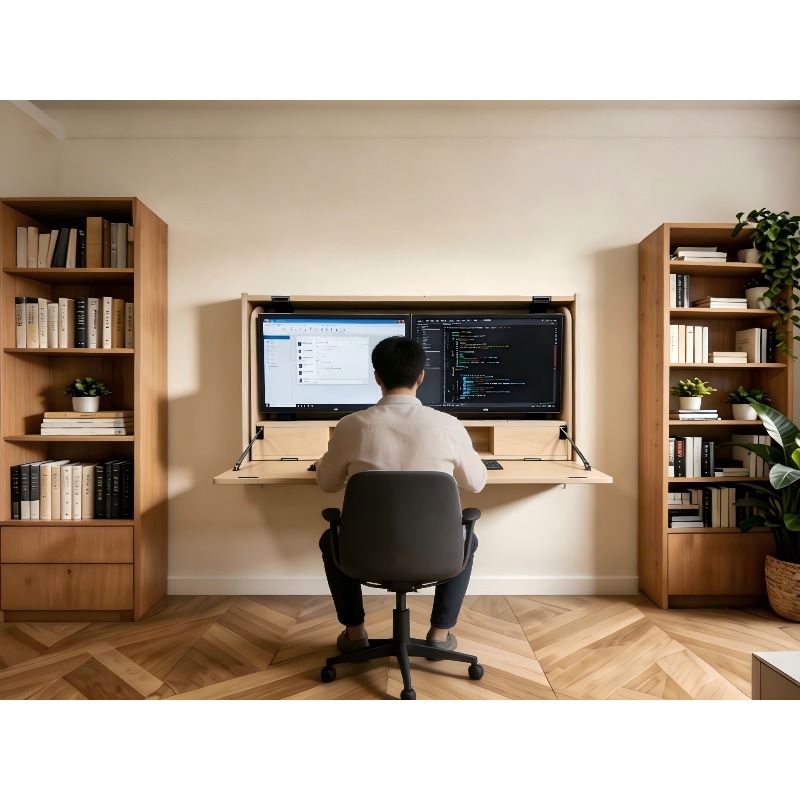 공간 절약형 홈 워크스테이션, 27인치 초광폭 벽걸이  - Home Office With Two Desks 리뷰 및 가격