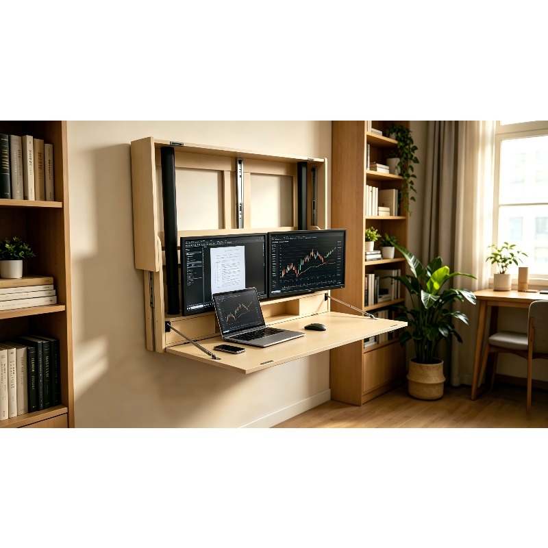 공간 절약형 홈 워크스테이션, 27인치 초광폭 벽걸이  - Home Office With Two Desks 리뷰 및 가격