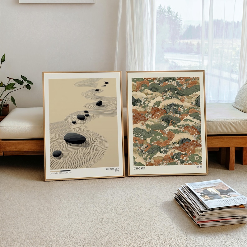 2pcs Japandi Zen 캔버스 벽 아트 포스터, - Home Office Japandi 리뷰 및 가격