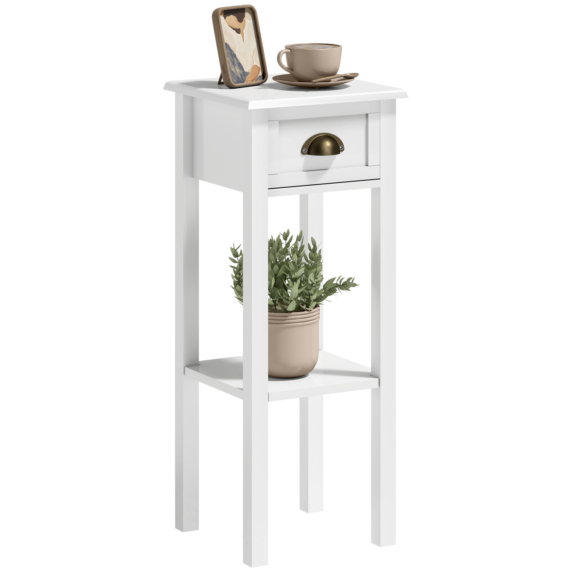 Homcom 좁은 사이드 테이블, 서랍과 하단 선반 포 - Desk Drawer Small 리뷰 및 가격