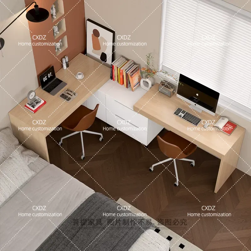 노르딕 스타일 더블 코너 데스크 모던 심플 책상 컴퓨터 - Home Office With Two Desks 리뷰 및 가격